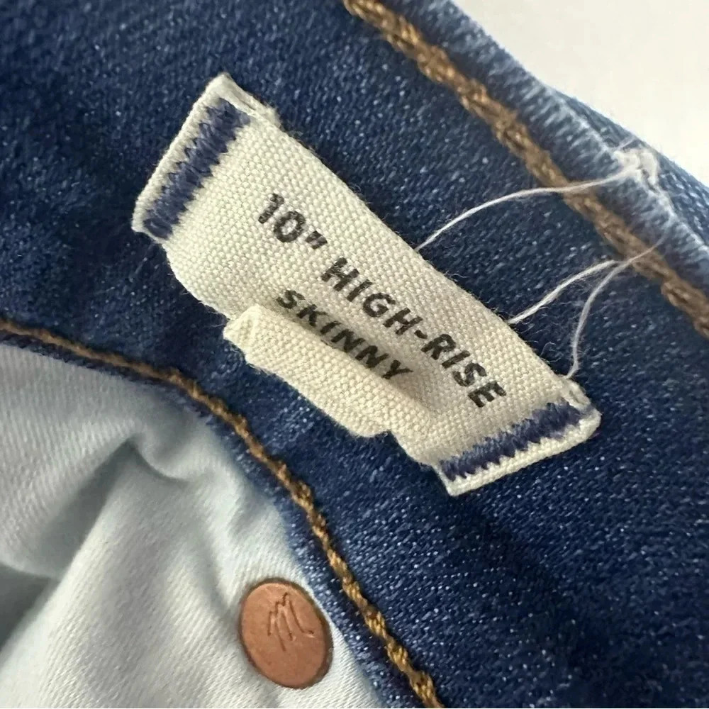 Madewell 10” High Rise Raw Hem Skinny Jeans Size 31 - Picture 5 of 10